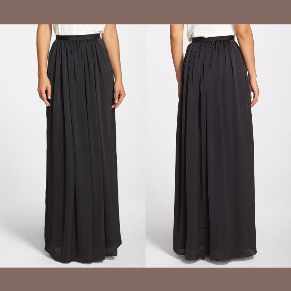 NWT! Needle & Thread‎ 'Pandora' Satin Ball Skirt Black [SZ 6 ] #e75